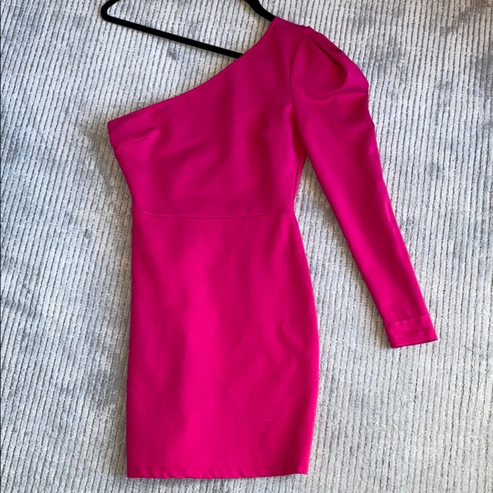 Pink one shoulder dress